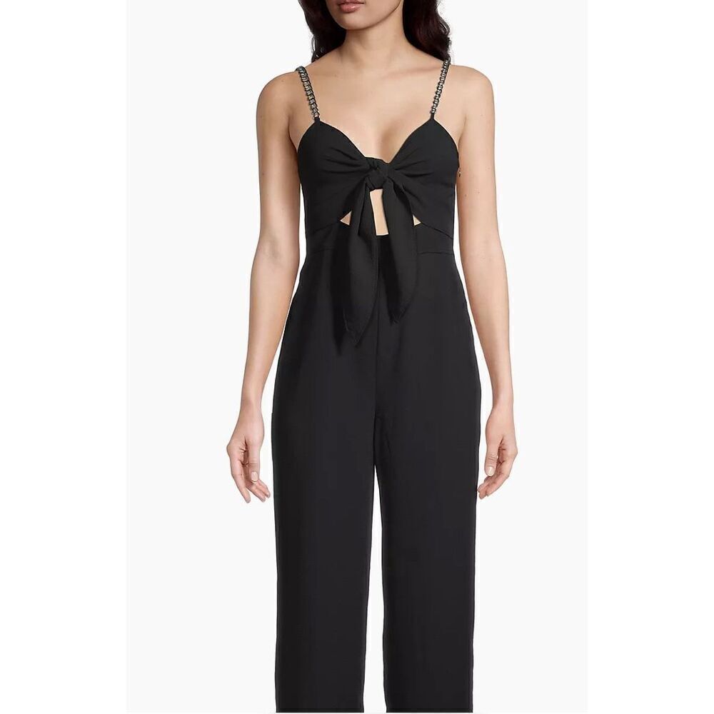 Michael Kors Cropped Tie Frint Jumpsuit